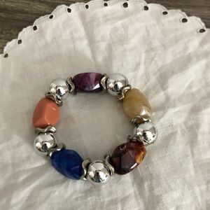 Vtg Chunky Lucite Beaded Bracelet
